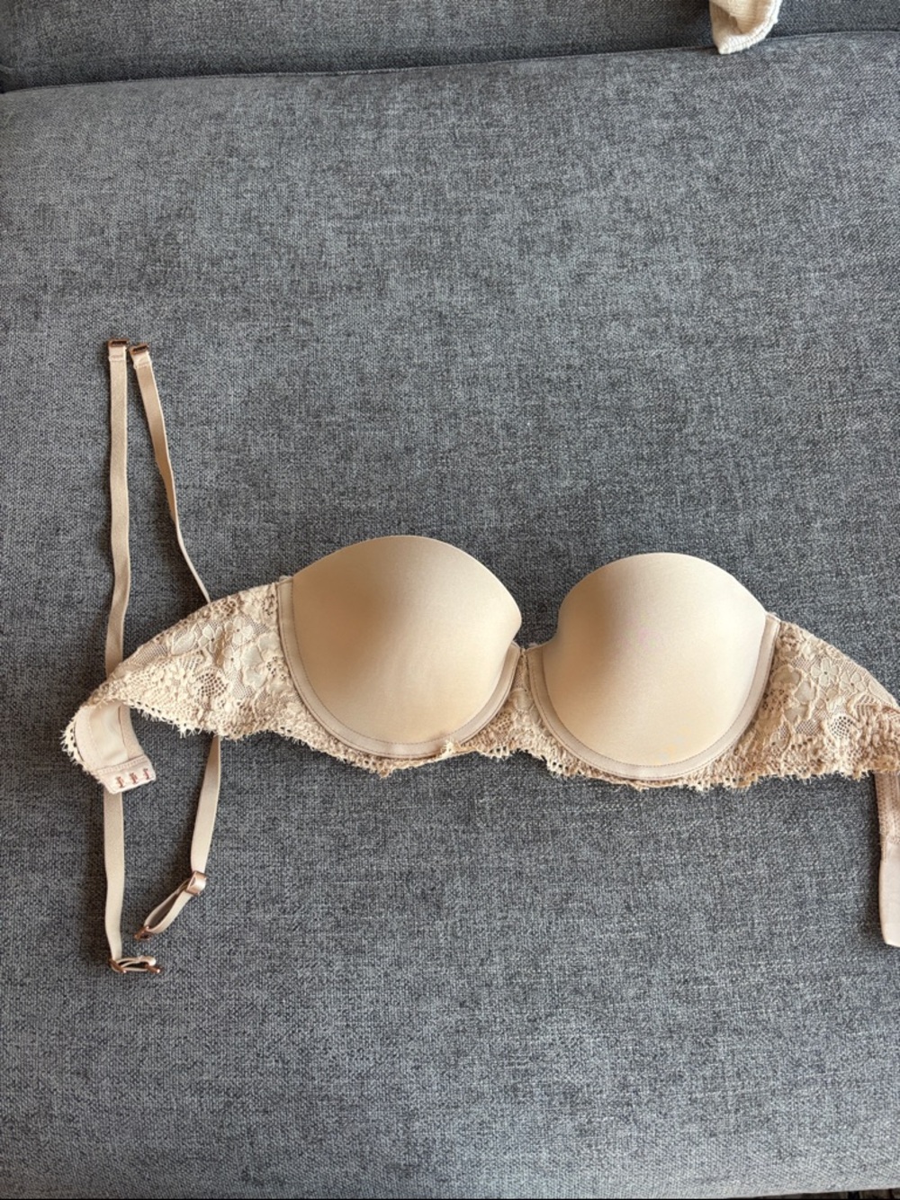 aerie Beige Lace Push-Up Convertible Bra